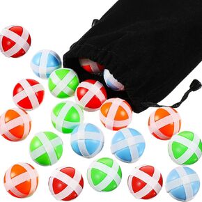 Skylety 20 Pieces Sticky Balls for Fabric Dart Board, Dart Hook and Loop Balls, Safe Sport Balls Toy Darts Game Accessories for Indoor and Outdoor Party Games, 5 Red, 5 Blue, 5 Green, 5 Orange