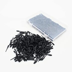 ROOBEEO 2BA Thread Plastic Tip Dart Points 500 Pack Soft Dart Tips Replacement Plastic Dart Tips with Case Dart Accessories Black