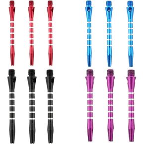 HONBAY 12Pcs Aluminum Medium Darts Shafts Harrows Dart Stems Throwing Fitting