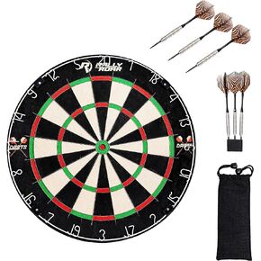 Barrington Dartboard Multiple Styles Pre-Assembled Wood Dartboard Cabinet Collection with 18" Bristle Dartboard & Steel Tip Dart Set, Perfect for Cricket Games