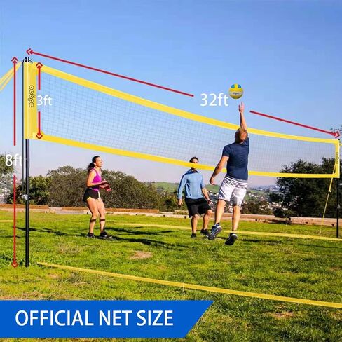 Volleyball Net Outdoor - Professional Volleyball Set with Height Adjustable Aluminum Poles and Anti-Sag System, Boundary Line, Volleyball and Pump in Saudi Arabia