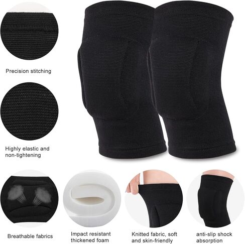 وسادات ركبة للكرة الطائرة الرياضية من TXJ، معدات حماية للرقص ناعمة ومسامية مع إسفنجة سميكة للنساء والرجال والفتيات، وأكمام ركبة مضادة للتصادمات لكرة القدم واليوجا والمصارعة والجري وركوب الدراجات. in Kuwait