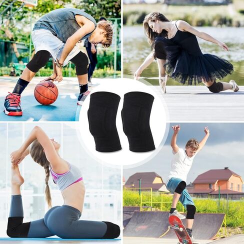 وسادات ركبة للكرة الطائرة الرياضية من TXJ، معدات حماية للرقص ناعمة ومسامية مع إسفنجة سميكة للنساء والرجال والفتيات، وأكمام ركبة مضادة للتصادمات لكرة القدم واليوجا والمصارعة والجري وركوب الدراجات. in Kuwait