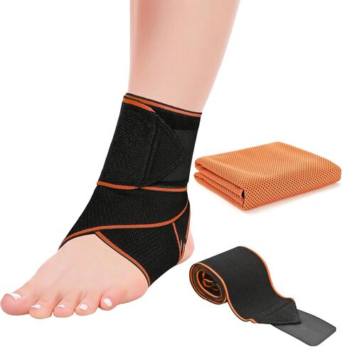 Ankle Brace for Men & Women Sports Protection Adjustable- Ankle Support Breathable Support Sleeve for Sprains, Plantar Fasciitis- 1 Size Fits All (1 pack) in Saudi Arabia