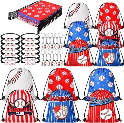 Patelai 36 Pcs Sport Party Favors Sports Drawstring Gift Bags Goodie Treat Candy Bag Adjustable Bracelets Keychains for Boys Girls Birthday Party Supplies Decorations(Volleyball) in Saudi Arabia