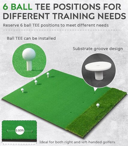 Golf Mat, 5x4ft Thickening Golf Hitting Mats, Premium Impact Golf Practice Mat with Dual Grass Turf, Golf Training Aid for Backyard Driving Chipping Indoor Outdoor Swing - Gifts for Men/Boys in Kuwait