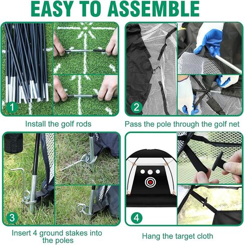 Eapele Golf Net، شبكة ممارسة الجولف الكل في 1، شبكات جولف للقيادة في الفناء الخلفي والمرآب، شبكة ضرب جولف 10 × 7 أقدام مع شبكة تقطيع/هدف/حصيرة/كرات/تي شيرت/حقيبة - هدية للرجال/عشاق الجولف in Kuwait