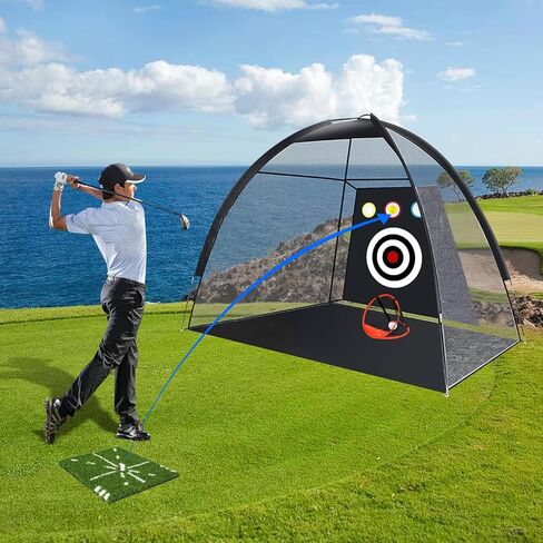 Eapele Golf Net، شبكة ممارسة الجولف الكل في 1، شبكات جولف للقيادة في الفناء الخلفي والمرآب، شبكة ضرب جولف 10 × 7 أقدام مع شبكة تقطيع/هدف/حصيرة/كرات/تي شيرت/حقيبة - هدية للرجال/عشاق الجولف in Kuwait