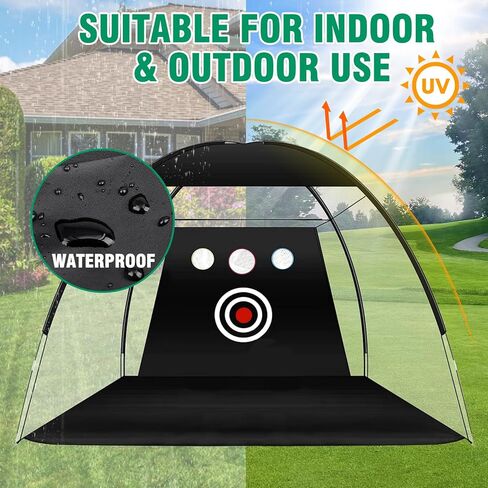 Eapele Golf Net، شبكة ممارسة الجولف الكل في 1، شبكات جولف للقيادة في الفناء الخلفي والمرآب، شبكة ضرب جولف 10 × 7 أقدام مع شبكة تقطيع/هدف/حصيرة/كرات/تي شيرت/حقيبة - هدية للرجال/عشاق الجولف in Kuwait