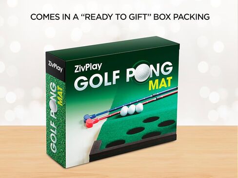 Golf Pong Putting Game Set Includes Golf Putting Game Mat 2 Adjustable Putter Ball Barriers 6 Golf Balls Carry Bag for Golf Pong Game at Backyard Beach Home Indoor 11 Feet Color Green in Kuwait