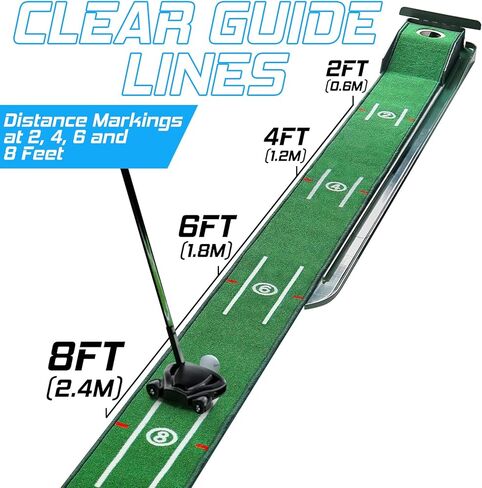 لعبة الجولف مات للاستخدام الداخلي والمكاتب، لعبة الجولف بطول 8 أقدام مع أدلة المحاذاة، إصدار مدمج، ملحقات الجولف للرجال in Kuwait