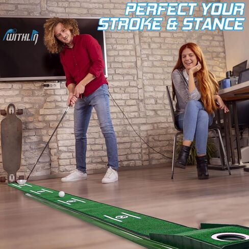 لعبة الجولف مات للاستخدام الداخلي والمكاتب، لعبة الجولف بطول 8 أقدام مع أدلة المحاذاة، إصدار مدمج، ملحقات الجولف للرجال in Kuwait