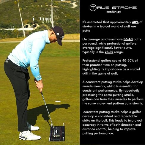 Golf Putting Practice Training aid,Perfect Perfect Practice Golf Putting mat, Tour aim Golf Alignment Golf Training aid, Putting Golf Set with Putting arc in Kuwait