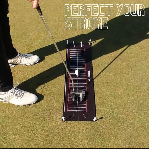 Golf Putting Practice Training aid,Perfect Perfect Practice Golf Putting mat, Tour aim Golf Alignment Golf Training aid, Putting Golf Set with Putting arc in Kuwait