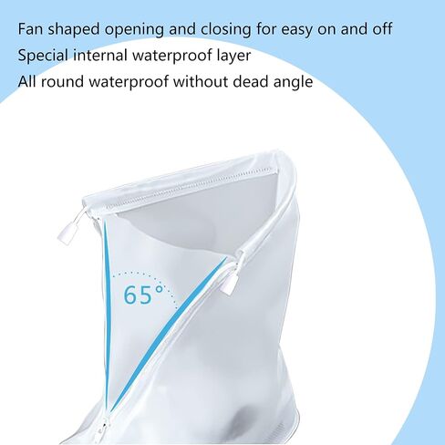 Rain Boot Waterproof Shoes Covers, Sand Control Non-Slip Shoe Cover Galoshes, PVC Rubber Sole Reusable Rain Snow Boots Overshoes for Cycling Outdoor Camping Fishing Garden Travel (S, Transparent) in Saudi Arabia