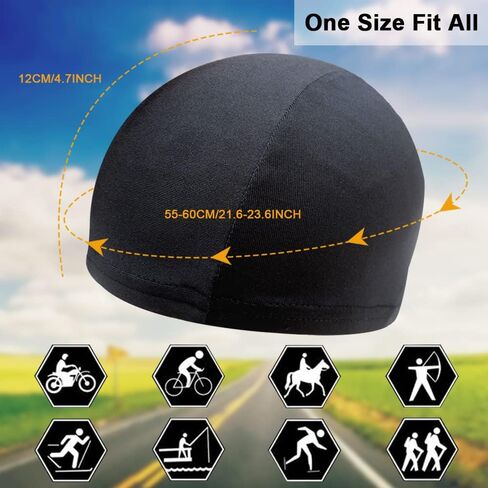LZYMSZ 3 قطعة خوذة بطانة سرعة الجافة قبعة الجمجمة تحت خوذة الدراجات القبعات دراجة الصوف قبعة الرياضة تنفس قبعة صغيرة in Kuwait