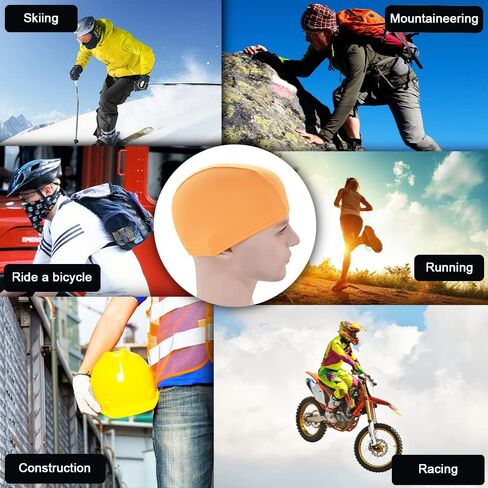 LZYMSZ 3 قطعة خوذة بطانة سرعة الجافة قبعة الجمجمة تحت خوذة الدراجات القبعات دراجة الصوف قبعة الرياضة تنفس قبعة صغيرة in Kuwait