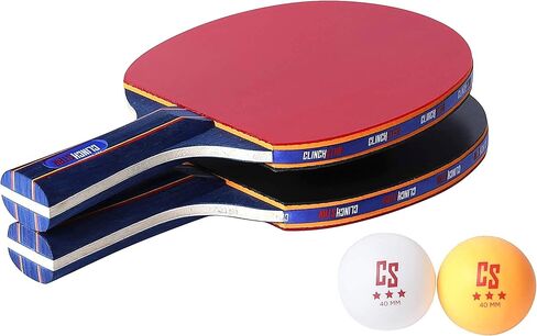 Ping Pong Paddle Table Tennis Racket Professional Set - 3 Star Balls & Organizing Carry Case - Hooks to Table in Saudi Arabia