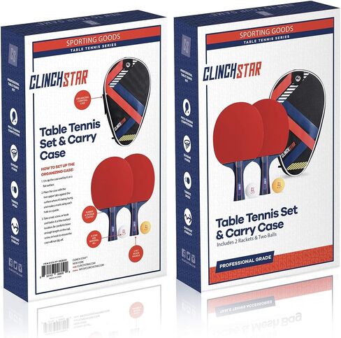 مجموعة مضرب تنس الطاولة الاحترافية من بينج بونج - كرات 3 نجوم وحقيبة حمل منظمة - خطافات على الطاولة in Kuwait