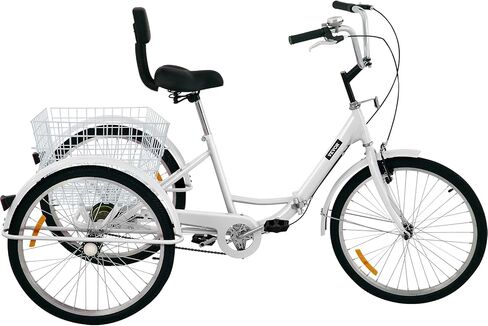 Bkisy دراجة ثلاثية العجلات للكبار 24 بوصة دراجة ثلاثية العجلات للبالغين 1 سرعة 3 عجلات دراجات بيضاء للبالغين دراجة ثلاثية العجلات للبالغين دراجة ثلاثية العجلات قابلة للطي للبالغين دراجة ثلاثية العجلات قابلة للطي بثلاث عجلات للبالغين in Kuwait