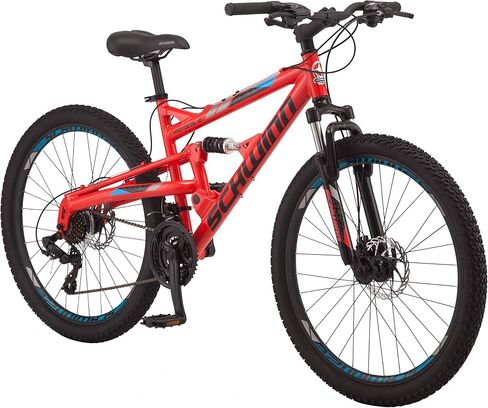 Schwinn Protocol Men and Women Mountain Bike, 26 or 27.5 Wheel Options, 21-Speed Drivetrain, Lightweight Aluminum Frame, Full Suspension, Mechanical Disc Brakes in Saudi Arabia