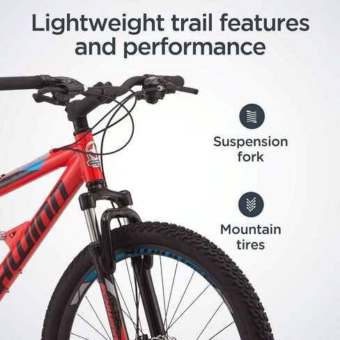 Schwinn Protocol Men and Women Mountain Bike, 26 or 27.5 Wheel Options, 21-Speed Drivetrain, Lightweight Aluminum Frame, Full Suspension, Mechanical Disc Brakes in Saudi Arabia