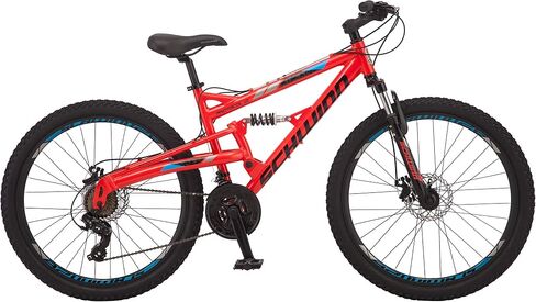 Schwinn Protocol Men and Women Mountain Bike, 26 or 27.5 Wheel Options, 21-Speed Drivetrain, Lightweight Aluminum Frame, Full Suspension, Mechanical Disc Brakes in Saudi Arabia