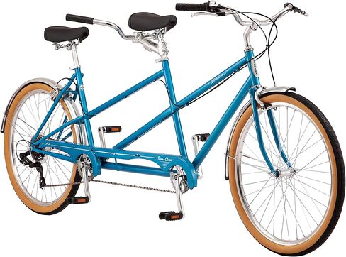 دراجة Schwinn Twinn Classic Tandem Adult Beach Cruiser، مقعد مزدوج، إطارات متوسطة أو كبيرة منخفضة الخطوة، 7 أو 21 سرعة، إطارات حضرية 650c، فرامل من سبيكة الفرجار in Kuwait