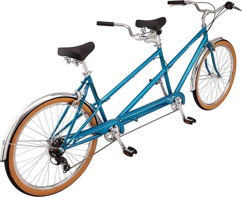 دراجة Schwinn Twinn Classic Tandem Adult Beach Cruiser، مقعد مزدوج، إطارات متوسطة أو كبيرة منخفضة الخطوة، 7 أو 21 سرعة، إطارات حضرية 650c، فرامل من سبيكة الفرجار in Kuwait