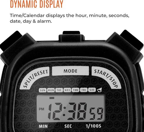 Marathon Adanac 3000 Digital Stopwatch Timer, Black - High Precision Accuracy to 1/100th Seconds - Water, Dust & Shock Resistant - 46" Lanyard Included in Kuwait