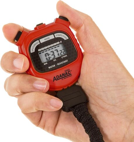 Marathon Adanac 3000 Digital Stopwatch Timer, Black - High Precision Accuracy to 1/100th Seconds - Water, Dust & Shock Resistant - 46" Lanyard Included in Saudi Arabia