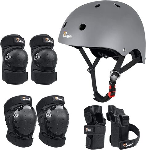 JBM Child & Adults Rider Series Protection Gear Set for Multi Sports Scooter, Skateboarding, Roller Skating, Protection for Beginner to Advanced, Helmet, Knee and Elbow Pads with Wrist Guards in Saudi Arabia
