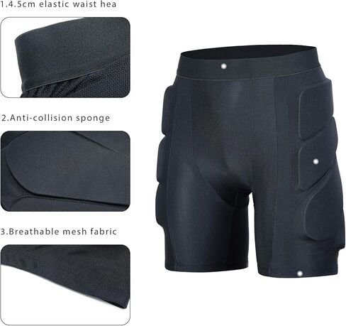 beroy Padded Shorts Protective Hip-Butt-Tailbone - 3D Protection for Ski Skate Snowboboard Soccer Football in Saudi Arabia