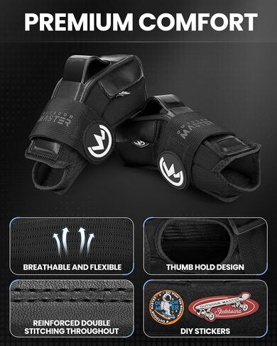 OutdoorMaster Wrist Guards for Snowboarding, Skating, Skateboarding, Impact Resistant Wrist Brace with Splints and Adjustable Strap, Wristsaver Wrist Support Protective Gear for Adults/Youth (1 Pair) in Saudi Arabia