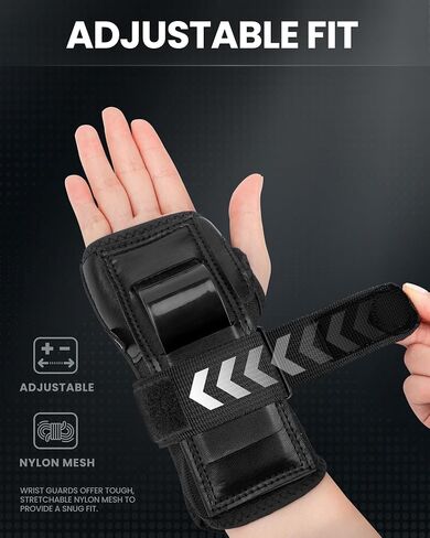 OutdoorMaster Wrist Guards for Snowboarding, Skating, Skateboarding, Impact Resistant Wrist Brace with Splints and Adjustable Strap, Wristsaver Wrist Support Protective Gear for Adults/Youth (1 Pair) in Saudi Arabia
