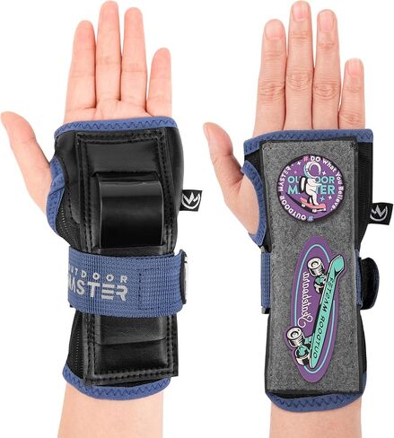 OutdoorMaster Wrist Guards for Snowboarding, Skating, Skateboarding, Impact Resistant Wrist Brace with Splints and Adjustable Strap, Wristsaver Wrist Support Protective Gear for Adults/Youth (1 Pair) in Saudi Arabia