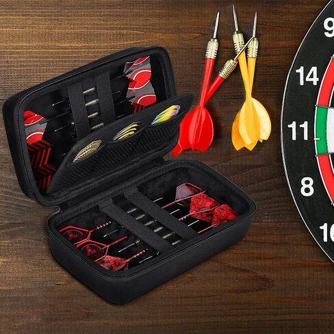co2CREA Hard Case Compatible with Steel Tip or Soft Tip Darts, Holds 12 Darts and Extra Accessories, Built-In Storage Tubes and Pockets for Flights, Tips, Shafts in Saudi Arabia