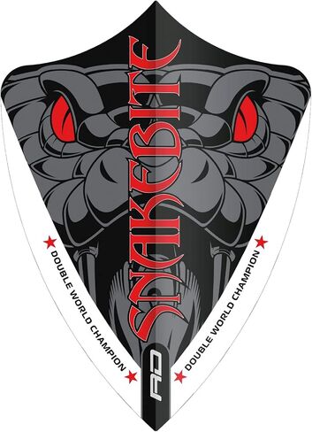 RED DRAGON Peter Wright Snakebite Hardcore Ionic DWC Dart Flights - 3 مجموعات في كل حزمة (9 رحلات رمي ​​السهام إجمالاً) in Kuwait
