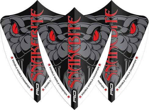 RED DRAGON Peter Wright Snakebite Hardcore Ionic DWC Dart Flights - 3 مجموعات في كل حزمة (9 رحلات رمي ​​السهام إجمالاً) in Kuwait