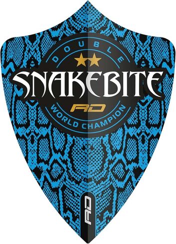 RED DRAGON Peter Wright Snakebite Hardcore Ionic DWC Dart Flights - 3 مجموعات في كل حزمة (9 رحلات رمي ​​السهام إجمالاً) in Kuwait