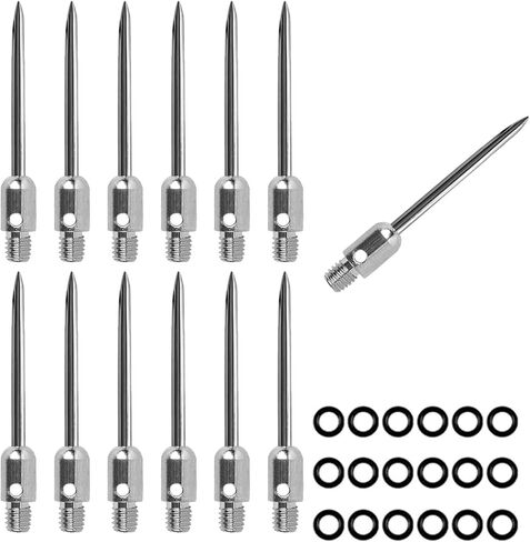 12Pcs Soft Dart Point Converter Steel Dart Point Alloy 2BA Thread Soft Dart Tips Converter Dart Accessories with Rubber O-Rings in Kuwait