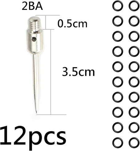 12Pcs Soft Dart Point Converter Steel Dart Point Alloy 2BA Thread Soft Dart Tips Converter Dart Accessories with Rubber O-Rings in Kuwait