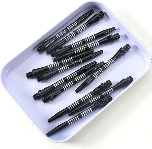 12Pcs Aluminium Dart shafts 2BA Thread Black Striped Dart shafts Alloy Dart Stems Medium Dart shafts with Rubber O'Rings in Kuwait
