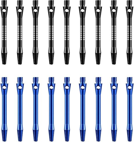 18pcs Aluminum Dart Shafts for Steel Tip Medium 2BA Thread Dart Shafts with Dart Rubber O-Rings (Black and Blue) in Kuwait