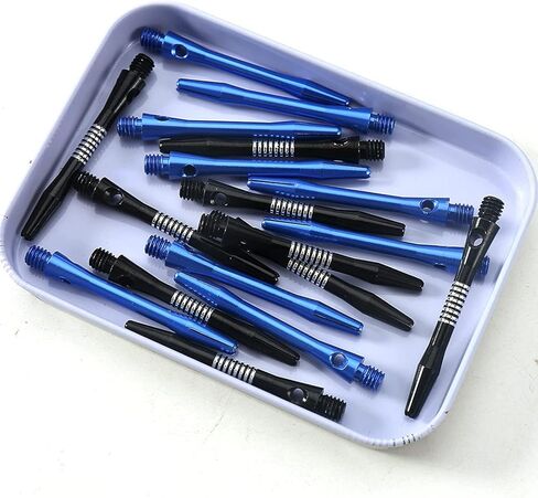 18pcs Aluminum Dart Shafts for Steel Tip Medium 2BA Thread Dart Shafts with Dart Rubber O-Rings (Black and Blue) in Kuwait