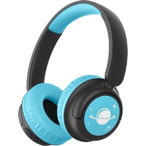 iClever BTH22 Kids Bluetooth Headphones, 60H Play Time, 74/85 dBA Safe Volume, Bluetooth 5.4, USB C, Over Ear Kids Headphones Wireless with Mic AUX Cord for iPad/Tablet/Travel/School, Black