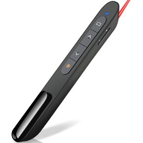 DINOSTRIKE Wireless Presenter Remote Presentation Clicker,RF 2.4GHz USB Presentation Pointer with Volume Control Slide PowerPoint Clicker for Computer Laptop Mac