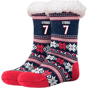 FOCO - Officially Licensed NFL Player Women's Tall Footy Slipper Socks - One Size Fits Most