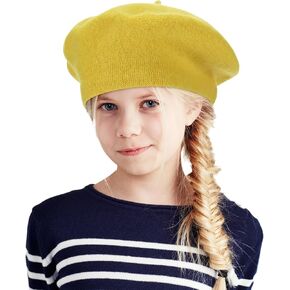 SATINIOR Beret Hat Kids Beret French Beanie Cap Artist Wool Hat Girls Beret Artist Costume for Children Kids Girls