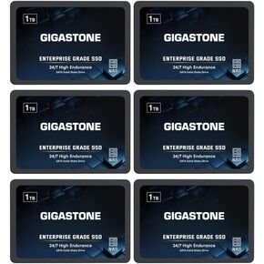 Gigastone Enterprise SSD 1TB NAS SSD Drive Cache (6-Pack) Durable 24/7 High Endurance Business Server Data Center RAID Network Attached Storage Caching 2.5" SATA Internal Solid State Hard Drives